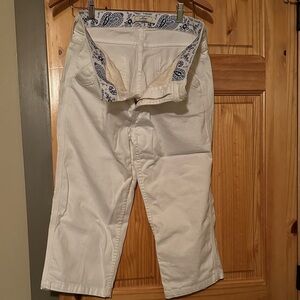 Levi's White Pants with Blue Paisley Lining